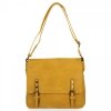 BEE BAG Duża Listonoszka Damska Adelia w Stylu Vintage Żółta